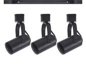 Kit Trilho Eletrificado 1m 3 Spots GU10 MR16 Preto Troca lampada