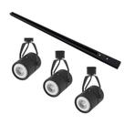 Kit Trilho Eletrificado 1M + 3 Spots PAR20 - Nordecor Preto