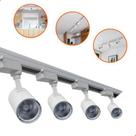 Kit Trilho Eletrificado 1m + 4 Spot Led 7w Preto Ou Branco