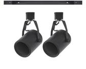 Kit Trilho Eletrificado 1m com 2 spots Par20 E27 Preto Troca lâmpada Kit Trilho Eletrificado 1m com 2 spots Par20 E27 Preto Troca lâmpada