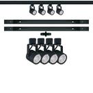 Kit Trilho Eletrificado 2 metros + 4 Spots Gu10 Bivolt PRETO