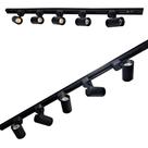 Kit trilho eletrificado 2 metros + 5 spots 7w 4000k preto