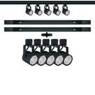 Kit Trilho Eletrificado 2 metros + 5 Spots Gu10 Bivolt PRETO