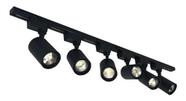 Kit Trilho Eletrificado 2 Metros + 6 Spots led 10w Bivolt Preto BQ 3000k