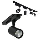 kit Trilho Eletrificado 2m 5 Spots Led 10w Preto Quente 3500k Casa Escritório Comércio