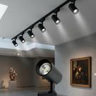 kit Trilho Eletrificado 2m 6 Spots Led 10w Preto Luz Quente 3500k Bivolt