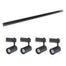 Kit Trilho Eletrificado + 4 SPOTS 10W 3000K PRETO DS7101 ST247