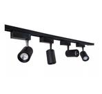 Kit Trilho Eletrificado Com 4 Spots Led 7w Preto 3000K