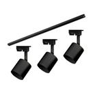 Kit Trilho Taschibra Com 3 Spot Track Ar70 Gu10 Bivolt Preto