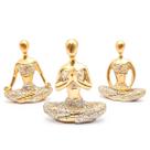 Kit Trio Bailarinas Yoga Balé Mini Estatueta Decorativa Enfeite Casa Mesa Cabeceira Sala Estar Decoração Presentes