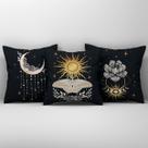 Kit Trio Capas de Almofadas Fases da Lua Estampadas em Veludo Suede 45cm x 45cm Decoração para Sala Kit Trio Capas de Almofadas Fases da Lua Estampadas em Veludo Suede 45cm x 45cm Decoração para Sala
