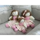 Kit Trio De Boneca De Pano Helô Para Nicho Decoração Rosa Bebê