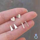 kit Trio de brincos Feminino em Prata de lei 925 Delicado