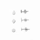 Kit Trio de Brincos Geométricos Prata 925