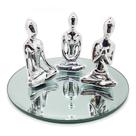 Kit Trio De Ioga no Espelho Estátua Meditação Porcelana pta