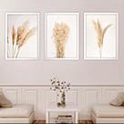 KIT TRIO DE QUADROS FOLHAGEM BOHO 53x72x1 cm