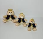 Kit Trio De Ursinhos Para Nicho Realeza Príncipe Caramelo Azul Marinho - PolyBaby