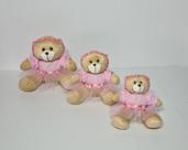 Kit Trio De Ursinhos Para Nicho Ursa Bailarina Caramelo Rosa - PolyBaby