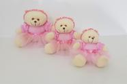 Kit Trio De Ursinhos Para Nicho Ursa Bailarina Rosa - PolyBaby