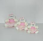 Kit Trio De Ursinhos Para Nicho Ursa Laura Rosa Bebê - PolyBaby