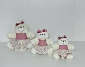 Kit Trio De Ursinhos Para Nicho Ursa Laura Rosê Nude - PolyBaby
