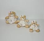 Kit Trio De Ursinhos Para Nicho Ursa Milla Caramelo Rosê Nude Floral - PolyBaby