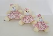 Kit Trio De Ursinhos Para Nicho Ursa Milla Rosa Floral - PolyBaby
