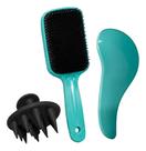 Kit Trio Escovas Desembaraçante Massageador Magica Curva