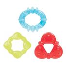 Kit Trio Mordedores Geométrico Agua Textura Suave Bebe Macio