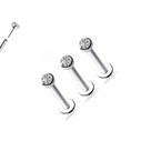 Kit Trio Piercing Ponto de Luz Sem Rosca Titânio G23 Ouro PVD CorPrateadoTamanho6mm P
