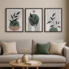 kit trio quadros abstratos BOHO 53x72x1 cm