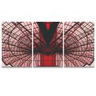 Kit Trio Quadros Decorativos Abstrato Vermelho Parede Sala