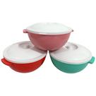 Kit Trio Saladeira Plástico 3 Litros com Tampa - Trio Potes para Cozinha - Salada Comida