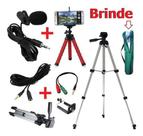 Kit Tripé 1,30m + Microfone De Lapela P/ Celular + Extensão Kit Tripé 1,30m + Microfone De Lapela P/ Celular + Extensão