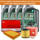 Kit Troca de Oleo 4L Petronas Selenia Perform 5W-30 API SP + Filtro de Oleo e Ar Wega