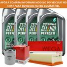 Kit Troca de Óleo 4L Petronas Selenia Perform 5W-30 API SP + Filtro de Óleo e Ar Wega