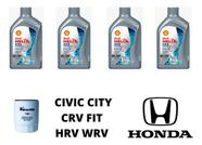 Kit troca de oleo honda hrv wrv city civic fit crv shell