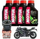 Kit troca de óleo ninja zx 10r filtro fram óleo 5000 10w40