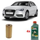 Kit Troca Óleo Castrol 5w40 Audi A3 E Vw Golf 1.4 Tsi