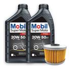 Kit Troca Oleo Filtro Cbx250 Twister Nx400 Xr250 Mobil 20w50