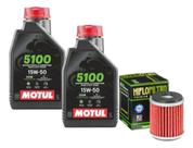 Kit Troca Óleo Motul 5100 15w50 2l + Filtro De Óleo Hiflo