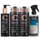 Kit Truss Curly - Shampoo 300ml + Condicionador 300ml + Leave-In Light 250ml + Uso Obrigatório 260ml