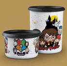 Kit Tupperware Harry Potter Branco e Preto 2 peças