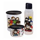 Kit Tupperware Pote e Garrafa Harry Potter Hogwarts 3 peças