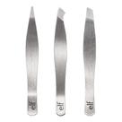 Kit Tweezer Trio e.l.f. Três minipinças de sobrancelhas veganas