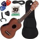 Kit Ukulele Soprano Elétrico Vogga Vuk309 Mh - Mahogany