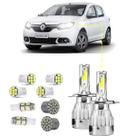 Kit Ultra Led Alta Baixa Sandero 07/14 Leds Internos 20000lm