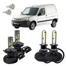 Kit Ultra Led Farol Alto Baixo H4 E Milha Partner 99 A 2009