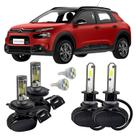 Kit Ultra Led Farol Alto Baixo H4 Milha C4 Cactus 18 A 2021