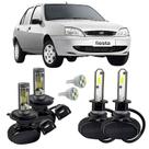 Kit Ultra Led Farol Alto Baixo H4 Milha Fiesta 2002 A 2006
